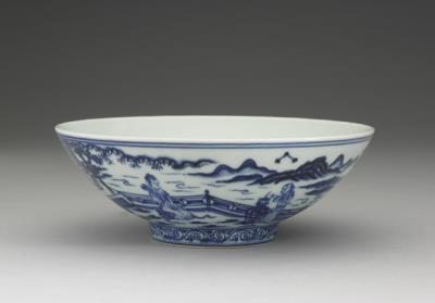 图片[2]-Bowl with underglaze-blue illustration of court ladies in a setting described in the T’ang poem “Autumn Evening, Hsuan-te reign (1426-1435), Ming dynasty-China Archive